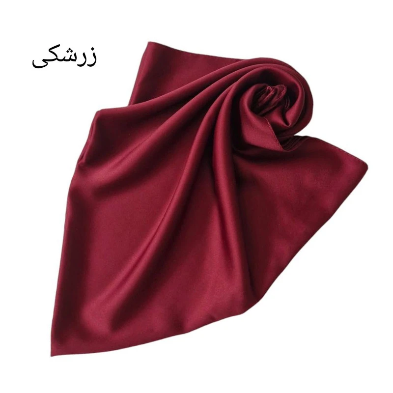 روسری ساتن ابریشم زنانه مدل مینی اسکارف ساتن ابریشم با رنگ بندی با طول و عرض ۷۵*۷۵ سانتی‌متر