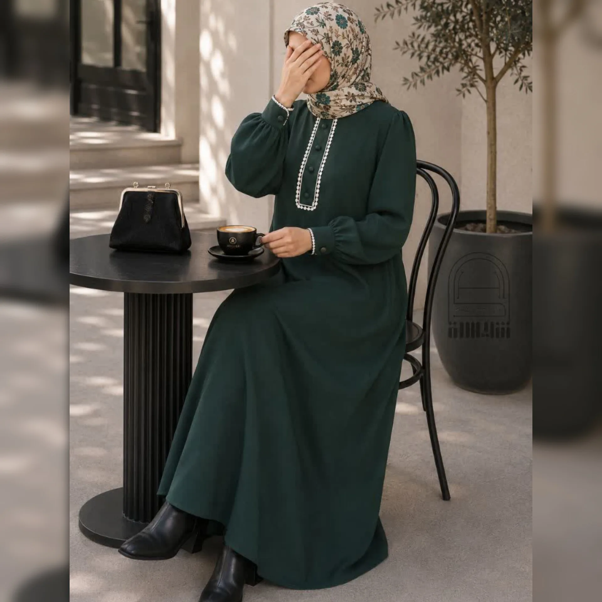 مانتو عبایی پناه (سبز زمردی)