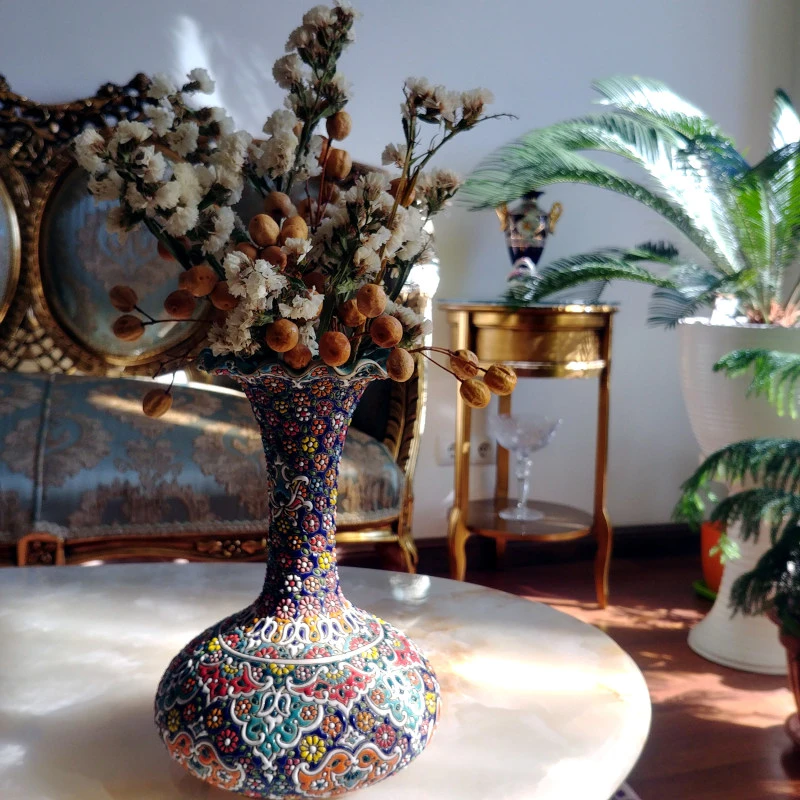 گلدان میناکاری مدل عدسی کد 25