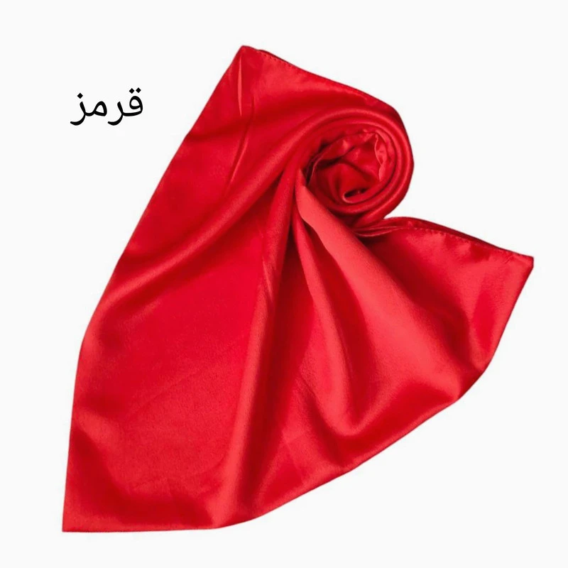 روسری ساتن ابریشم زنانه مدل مینی اسکارف ساتن ابریشم با رنگ بندی با طول و عرض ۷۵*۷۵ سانتی‌متر