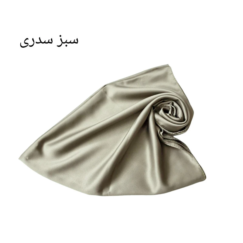 روسری ساتن ابریشم زنانه مدل مینی اسکارف ساتن ابریشم با رنگ بندی با طول و عرض ۷۵*۷۵ سانتی‌متر
