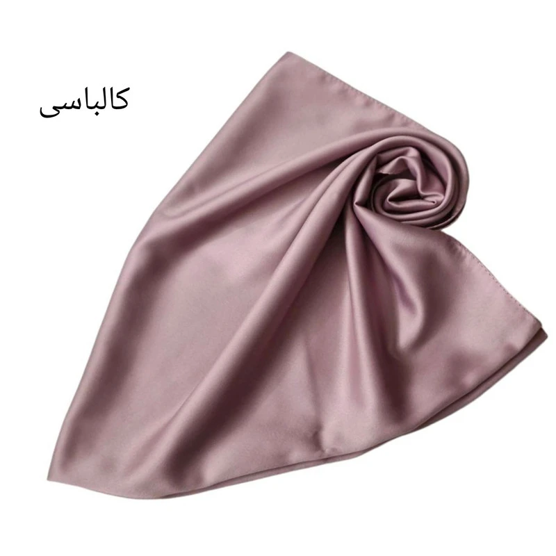 روسری ساتن ابریشم زنانه مدل مینی اسکارف ساتن ابریشم با رنگ بندی با طول و عرض ۷۵*۷۵ سانتی‌متر